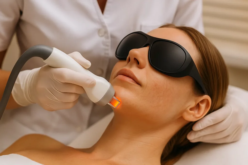 Лазерне видалення судин на обличчі у косметологічному кабінеті