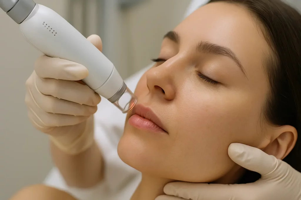 Процедура апаратної шліфовки обличчя в косметологічному кабінеті