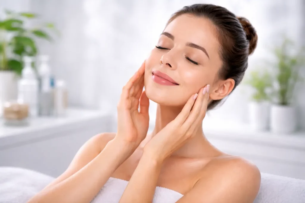 Чиста шкіра обличчя після професійного догляду в косметологічному кабінеті